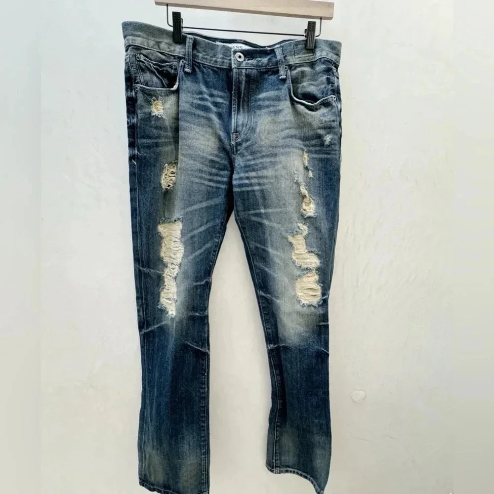 Express || Men's Rocco Slim Fit Skinny Edgy Distressing Late Y2K Vibe Sz 33X32